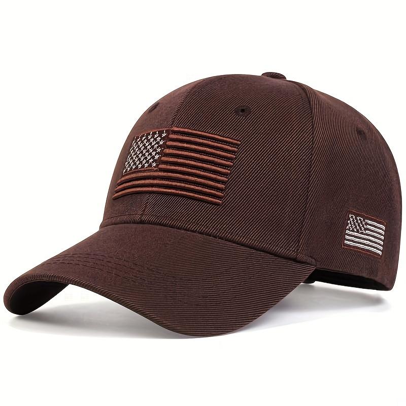 Adjustable Lightweight USA Flag Embroidery Baseball Cap Solid Color Vintage Sun Hat for Women Men Dad