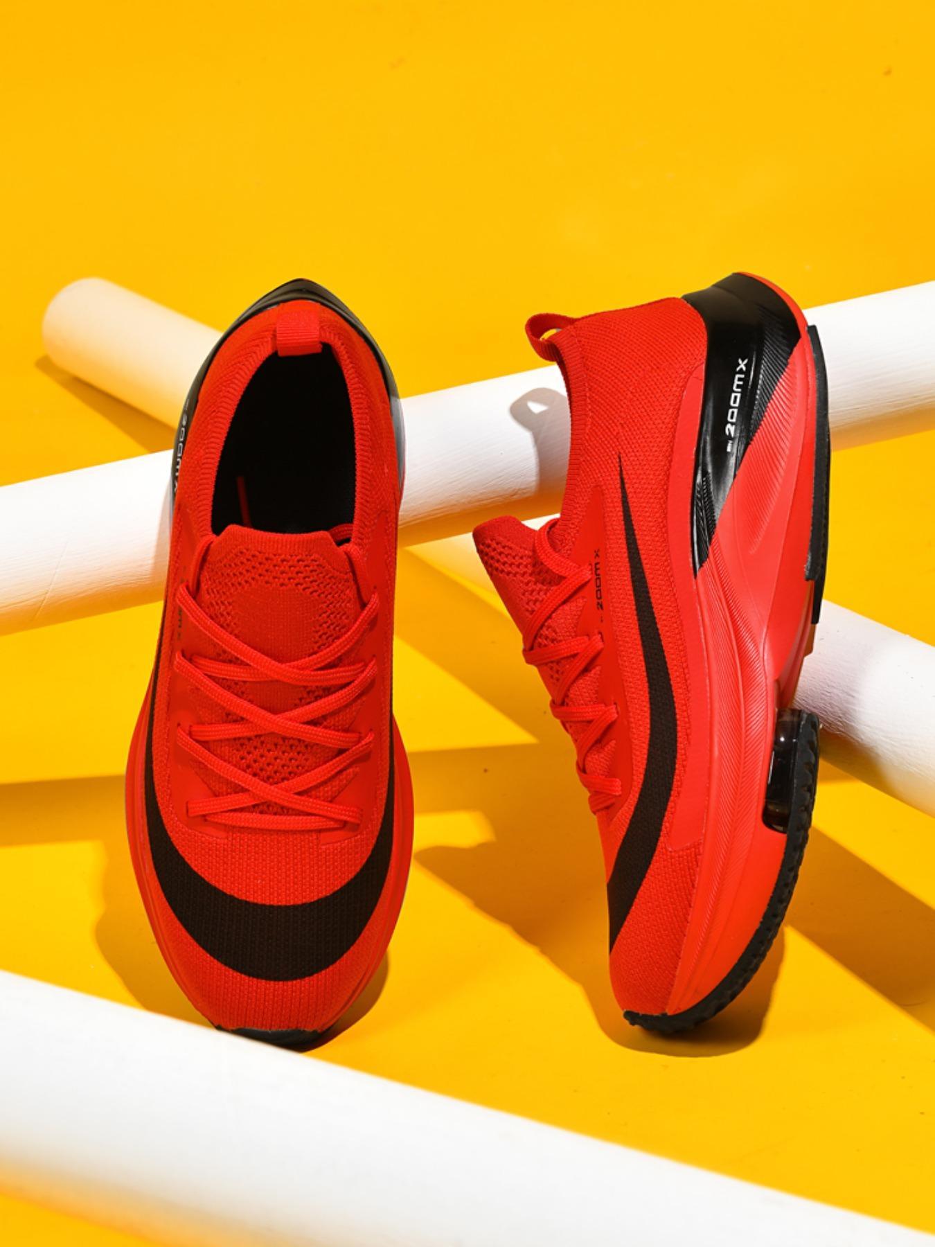 Unisex Letter & Striped Print Casual Breathable Sneakers, Air Sole Sneakers for Daily Wear, Versatile Athleisure Style, Fashionable Running Shoes