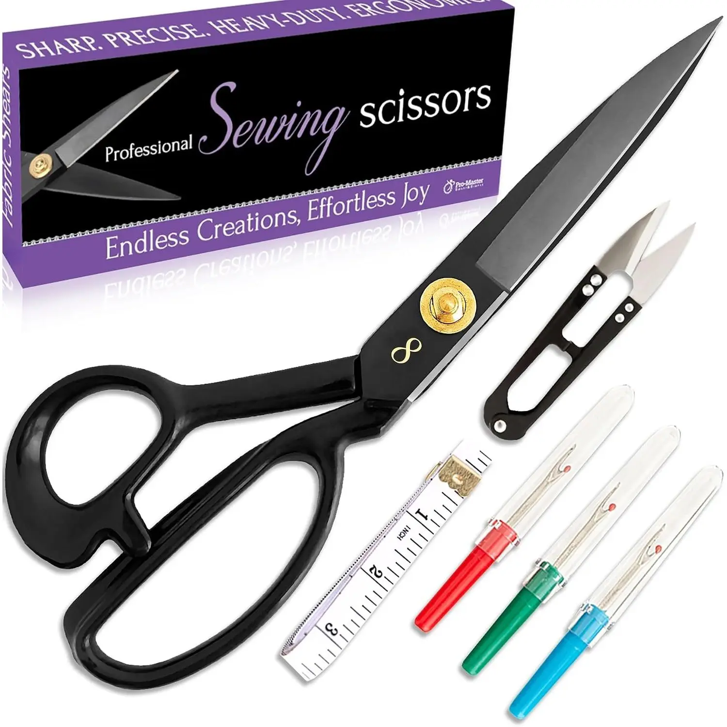 Professional 8 Inch Sewing  for Fabric  - Ultra , Heavy Duty Fabric Shears for Smooth,  Cuts   Fabrics and Leather, for Tailors, Dressmakers, Crafters, and Artists
