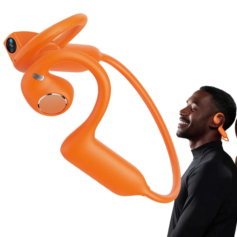 Wireless Bone Conduction Headphones with Hands-free POV Camera,Photo and Video Shooting, Audio Recording, AI Real Time Translation ,AI Assistant ,8GB Memory, 10 Hours Music Time , Bluetooth Calling, Bluetooth Sport Earphones with App