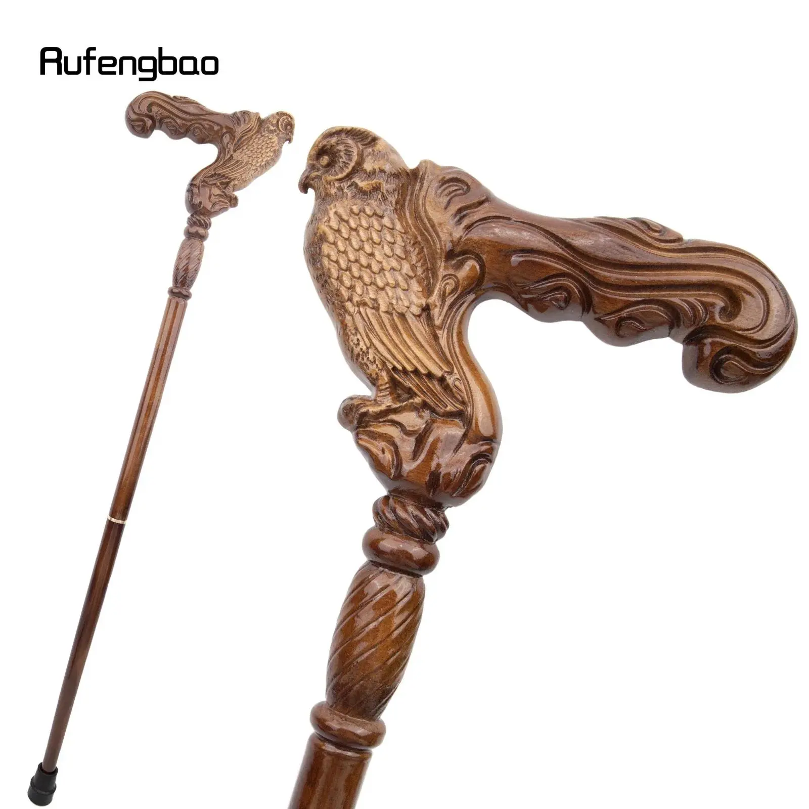 Brown Owl Eagle Wooden Fashion Stick Decorative Vampire Cospaly Party Accessory Wood Walking Cane Halloween Mace Wand Crosier 94cm