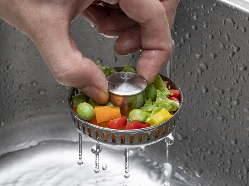 Upgraded 3 in 1 Kitchen Sink Drain Strainer - Stainless Steel Sink Stopper, Anti-Clogging Sink Food Catcher Basket,for US Standard 3 1/2 inch Drain (1)