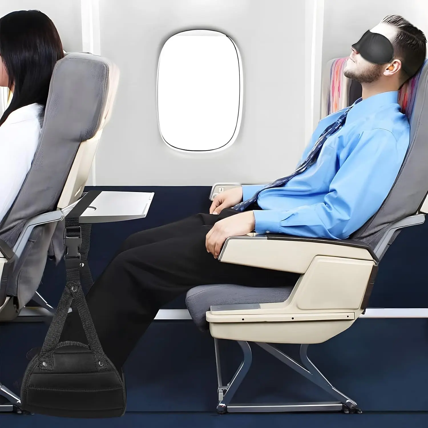 Portable Airplane Foot Hammock for Travel – Comfortable Soft Foot Rest for Long Haul Flights, No Clashing Design