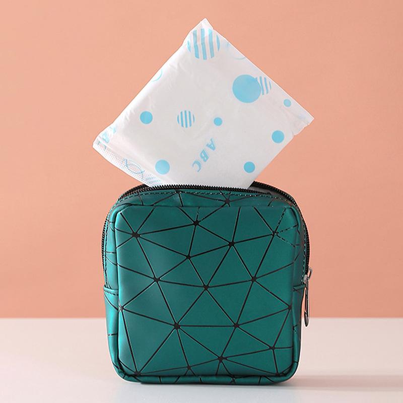 PU Leather Waterproof Organizing Bag, Jewelry Bag, Portable Monthly Bag, Women's Outdoor Sanitary Napkin Storage Bag