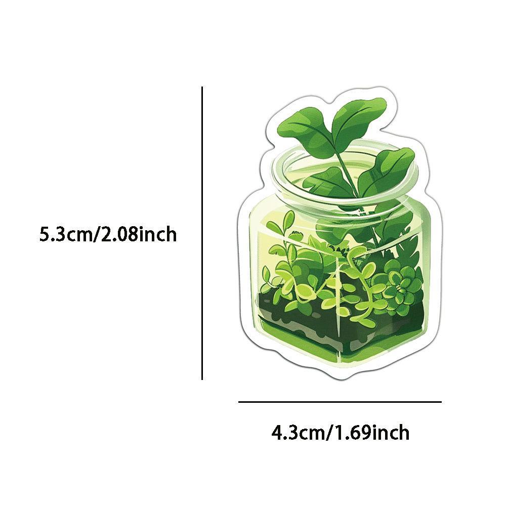 Plant Series Graffiti Sticker, 50pcs Self Adhesive Decorative Sticker, DIY Creative Sticker for Phone Case, Laptop, Notebook, Helmet, Skateboard, Customizable Stickers