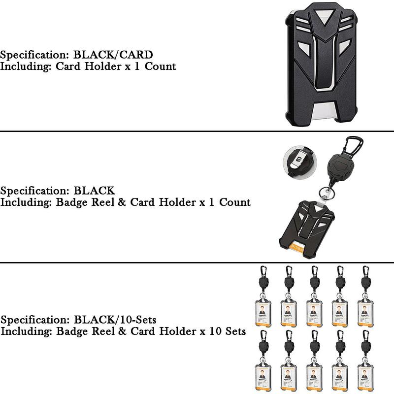 Retractable Heavy-Duty Badge Reel, 1/10 Sets Keychain Badge Reels with ID Card Holder, Portable Hard Plastic ID Holder for Students and Workers #TOP PICKS