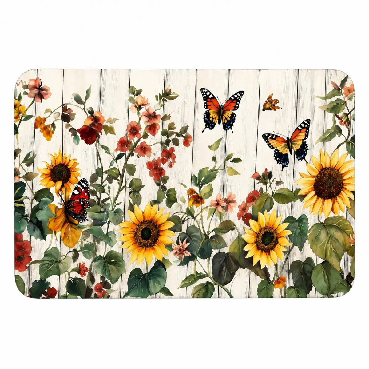 Aesthetic Bathroom Rug Collection, Decorative Shower Mat with Floral Animal Nature Designs, Cute Home Decor Floor Mat, Boho Farmhouse Style Bath Rug for Bathroom, Bedroom, Laundry Room & Entryway
