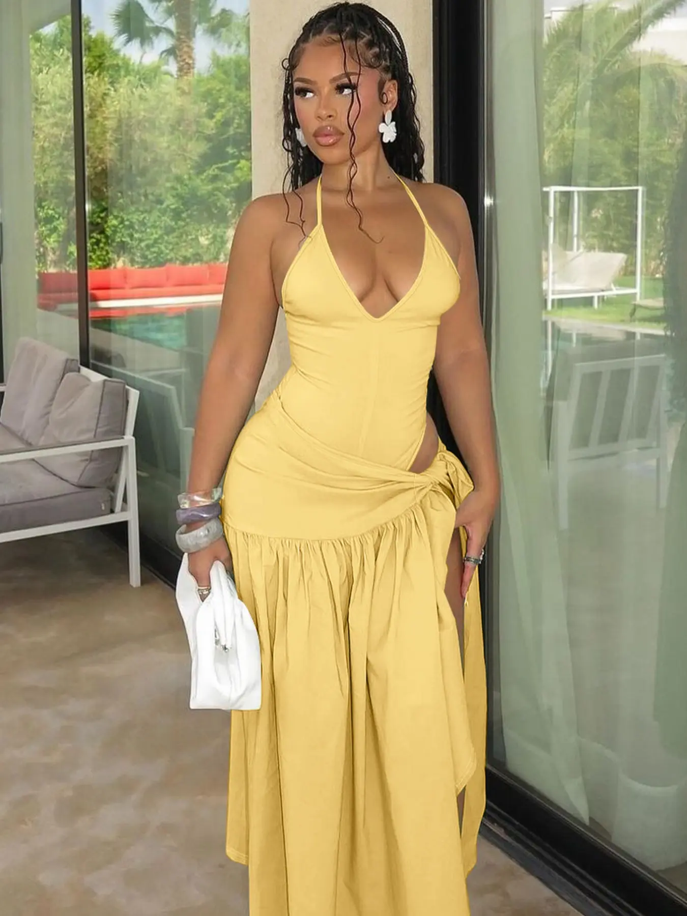 brown dinner dress 252E5162