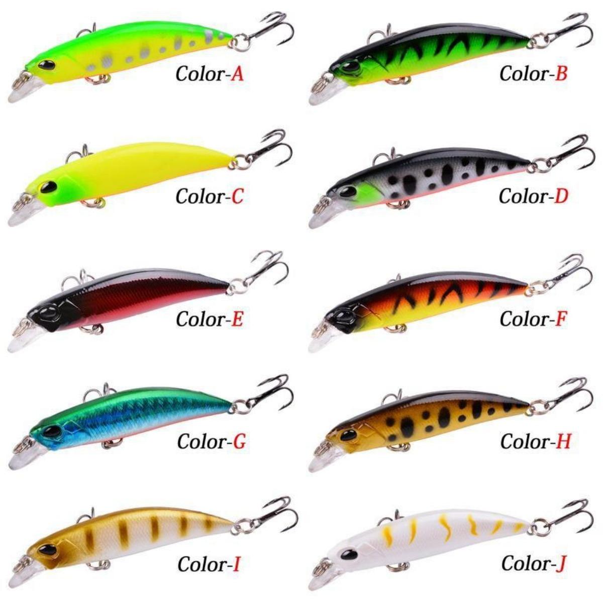 10pcs Minnow Fishing Lures 0.14oz/2.68in Mini Crankbait Wobbler Perch Isca Artificial Hard Bait Pike Carp Bass Floating Swimbait Pesca