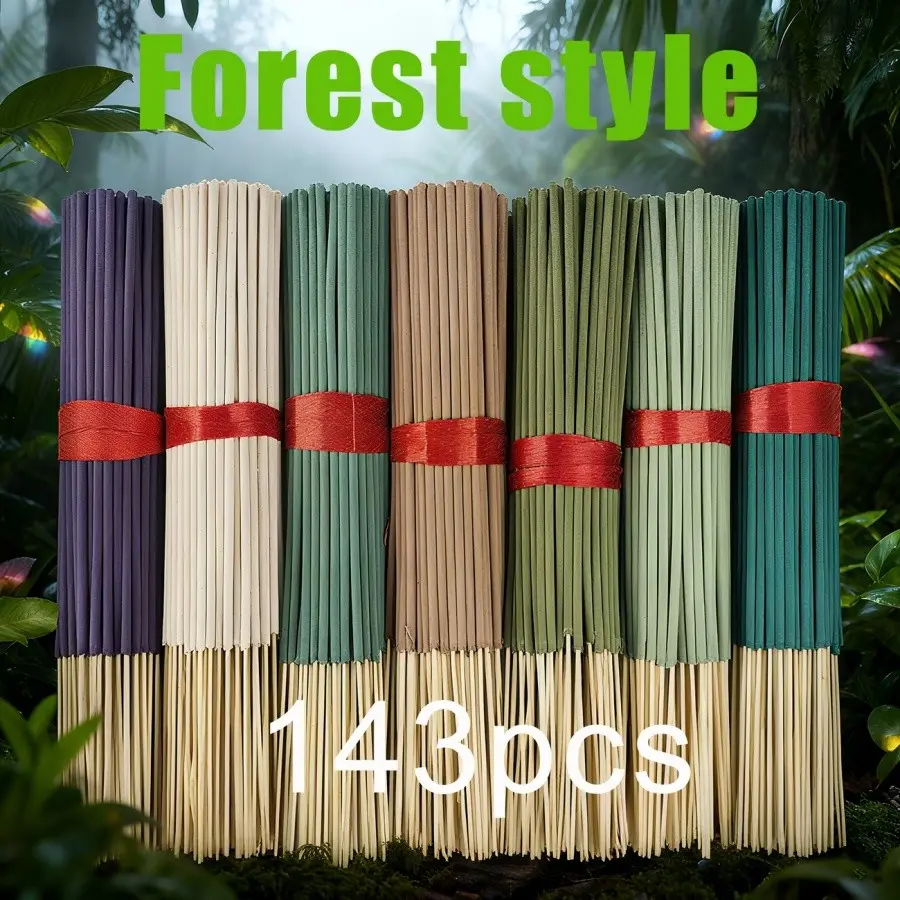 High-Quality 7-Scent Tropical Rainforest Aromatic Sticks, Vanilla, Eucalyptus, Frankincense, Sandalwood, Lemongrass, White Sage, Mint, Home Essential