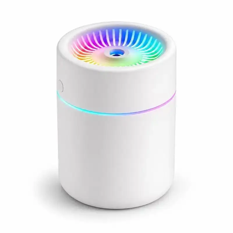 Small Portable Cool Mist Humidifier with RGB Night Light, Quiet Fine Mist Desktop Humidifier for Dry Air, Bedroom, Workspace, Car, Travel & Daily Use, White