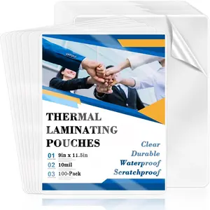 100 Pack 8.5x11inch 10mil Letter Size Laminating Sheets Thermal Laminating Pouches Paper Laminator Sheets File Card Laminator Pouches 8.5x11inch for Permits Cards File Photos