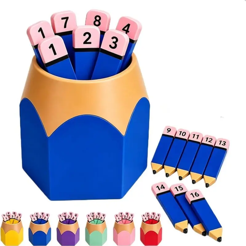 1-30 Pencil Number Counting Set, Reusable Classroom Number Sorting Pen Holder, Early Math Learning Toy, Digital Game Props