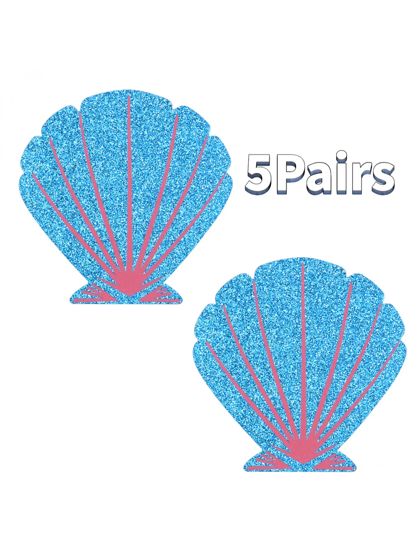 5-Pack Shell Breast Pads with Sparkle, Shell-Shaped Disposable Breast Pads