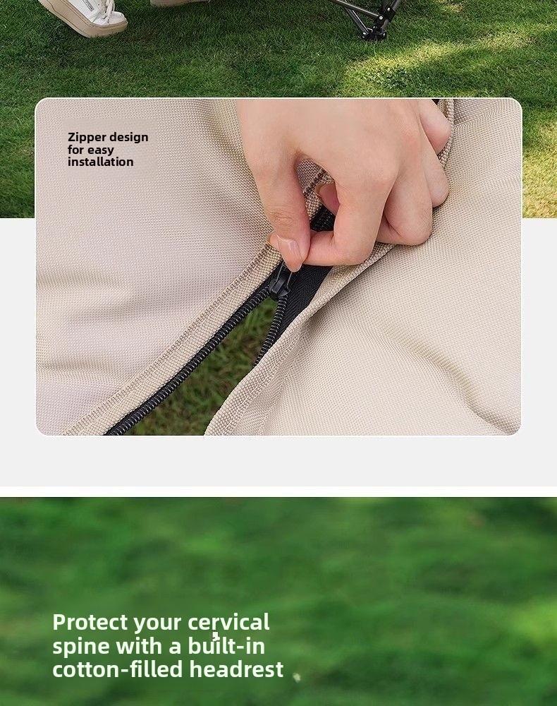 Foldable 4-Position Adjustable Lounge Chair with Armrests Thickened for Outdoor Indoor Use Portable Recliner for Camping Office Resting