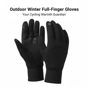 Outdoor Winter Gloves, Touchscreen andWindproof Full-Finger Gloves for Sports, Travel,and Daily Activities for Cycling Driving Running Hiking  The button is for decorative purposes only and does not have a heating function.