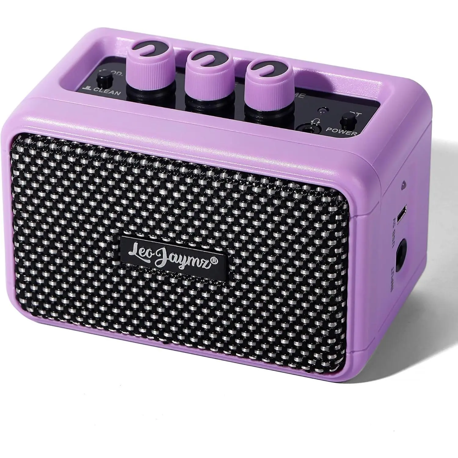 Leo Jaymz 5W Mini Guitar Amplifier - Dual Speaker, BT Wireless, Rechargeable Battery, Cells, Clean/Overdrive Modes, Headphone Jack, 5.7x3.8x4 In, 1.5 Lbs, Ideal for Practice & Performance, Guitar & Bass Accessories