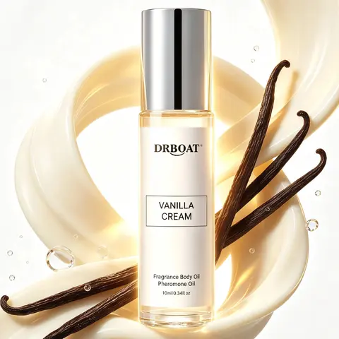 Vanilla Cream Pheromone Oil - Rich 10ml Roll-On Perfume Oil, Vanilla & Cream Decadent Eau De Toilette, Unctuous Fragrance Body Oil, Captivating Fragrance, For Daily Use, Convenient for Travel.