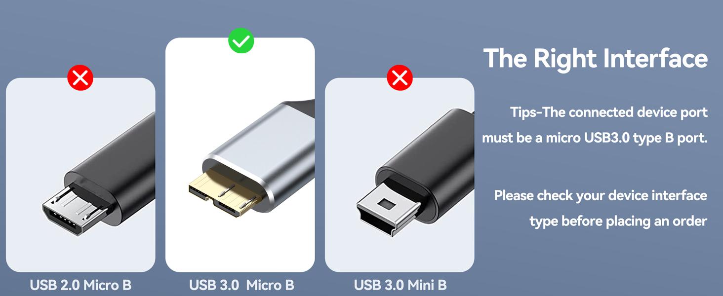 USB 3.0 Micro B Cable 3 FT, External Hard Drive Cable 5 Gbps High-Speed USB A to Micro B Cord Compatible for Brother Scanner Seagate Xbox One Toshiba WD Hard Drive