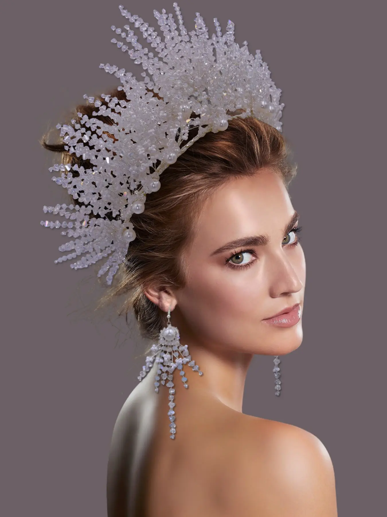 Luxurious Rhinestone Pearl Crown Headband, Elegant Wedding Hair Accessory, Perfect for Parties and Festivals, All-Season Fashion