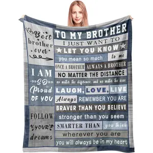 Gifts for Brother Blanket from Sister - Brother Fathers Day Christmas Birthday Gift