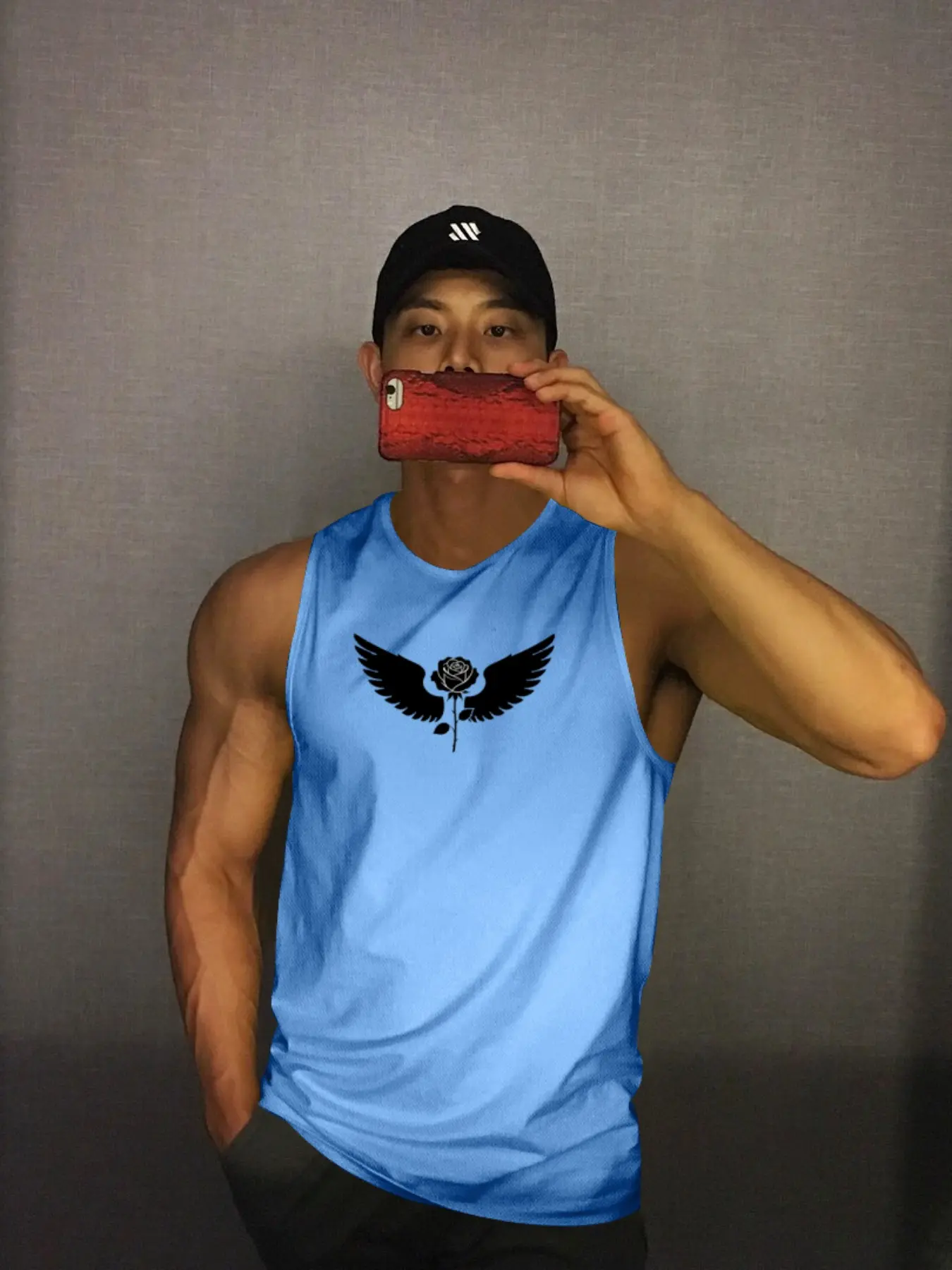 Quick-Dry Mesh Fitness Tank Top, Solid Color Printed Vest for Men, Breathable Sportswear, Ideal for Workouts and Active Lifestyle