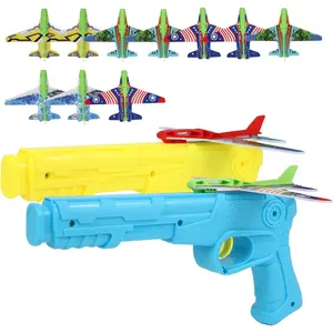 12 Pack Airplane Launcher Toys  Kids, 2 Launchers and 10 Foam Glider, Indoor Outdoor Flying Toys  Boys Girls 4-8 Years Old, Plane Party Favors Birthday Gifts  Toddlers