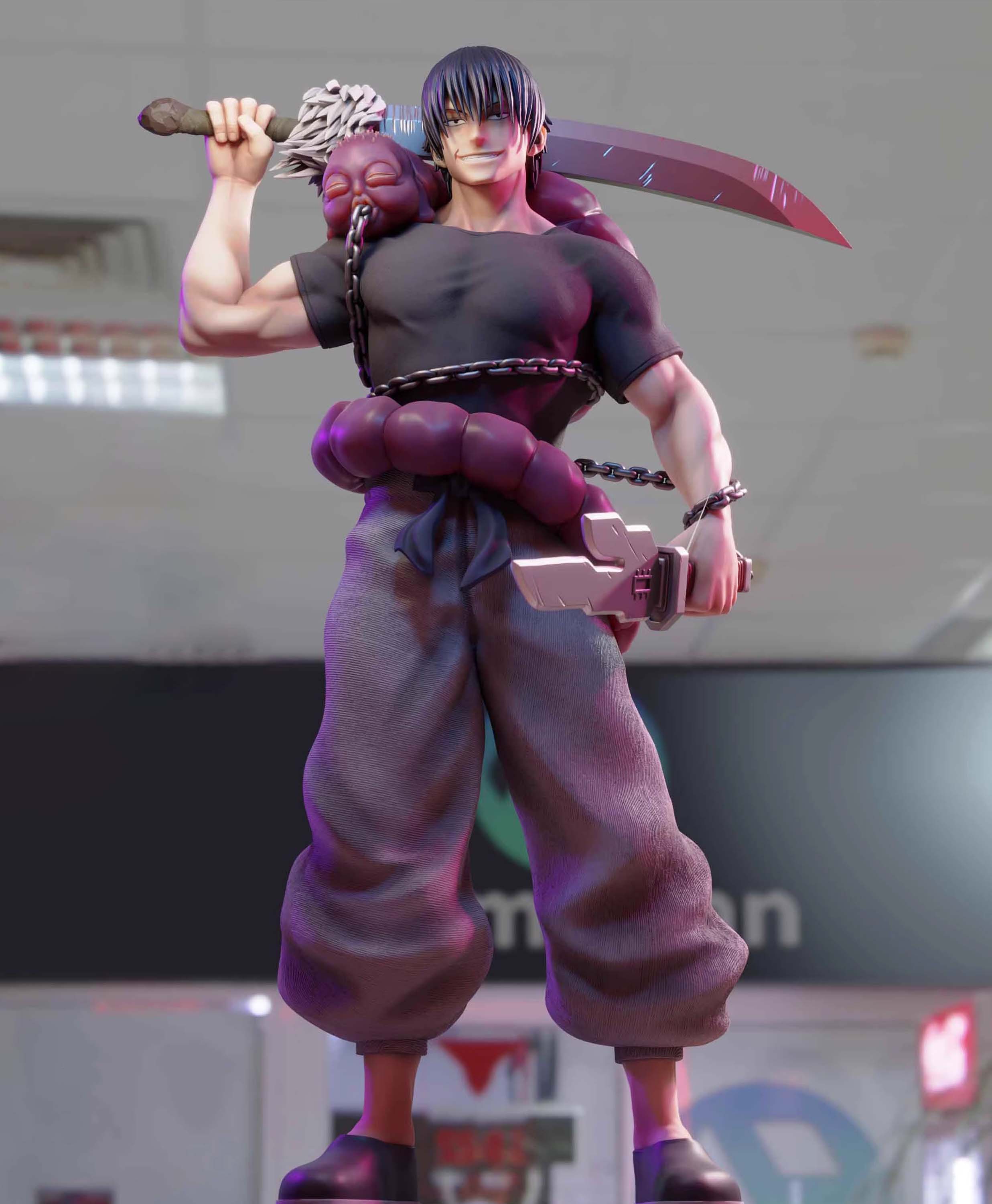 JJK Anime Figure Fushiguro Toji figurine andsome smiling combat standing Action figure Toy Collectible for boys girls Anime gift