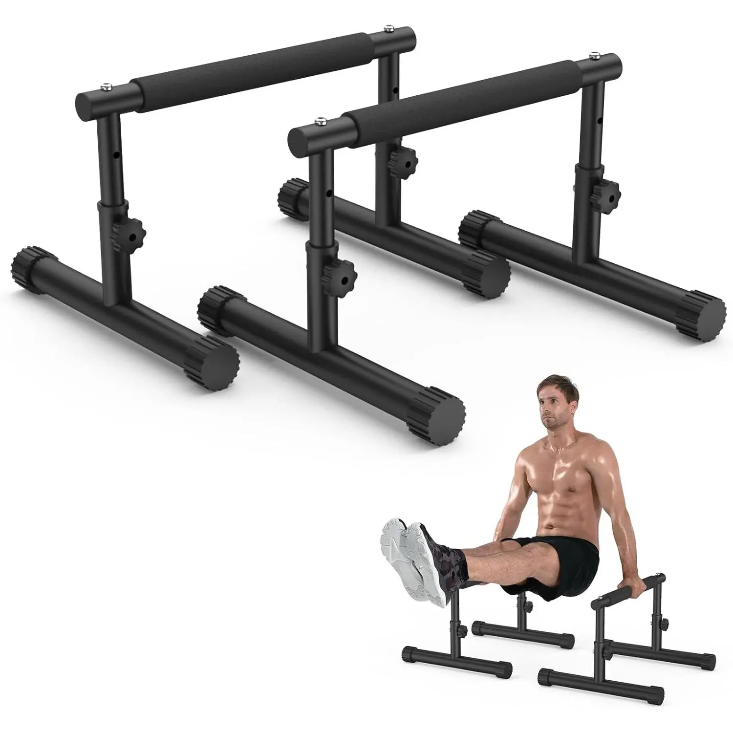 Parallettes Bars, Adjustable Push Up Bar For For L-sit Dip Calisthenics