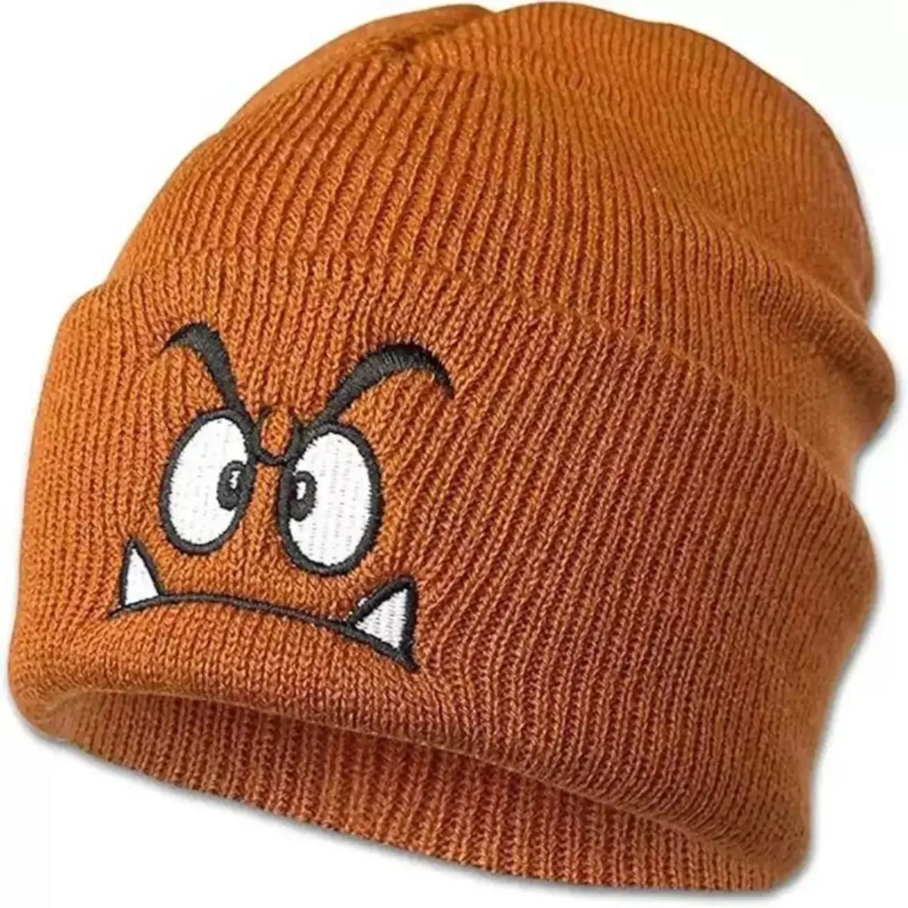 Unisex Cuffed Knit Hat, Wool-Blend Winter Hat with Geometric Angry Face Embroidery - Soft Warm Streetwear for Daily Wear & Commute, Animals, Letters, Casual, Bold Angry Face Embroidery