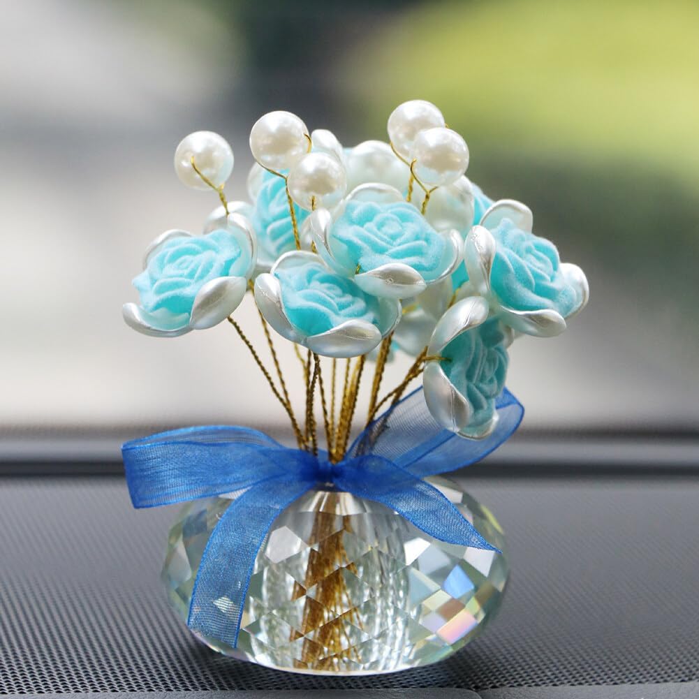 New crystal rose car, home, bedroom, living room, center console, desktop creative decorations, perfect for Halloween, Christmas, Thanksgiving, Valentine's Day gifts, three colors to choose from!