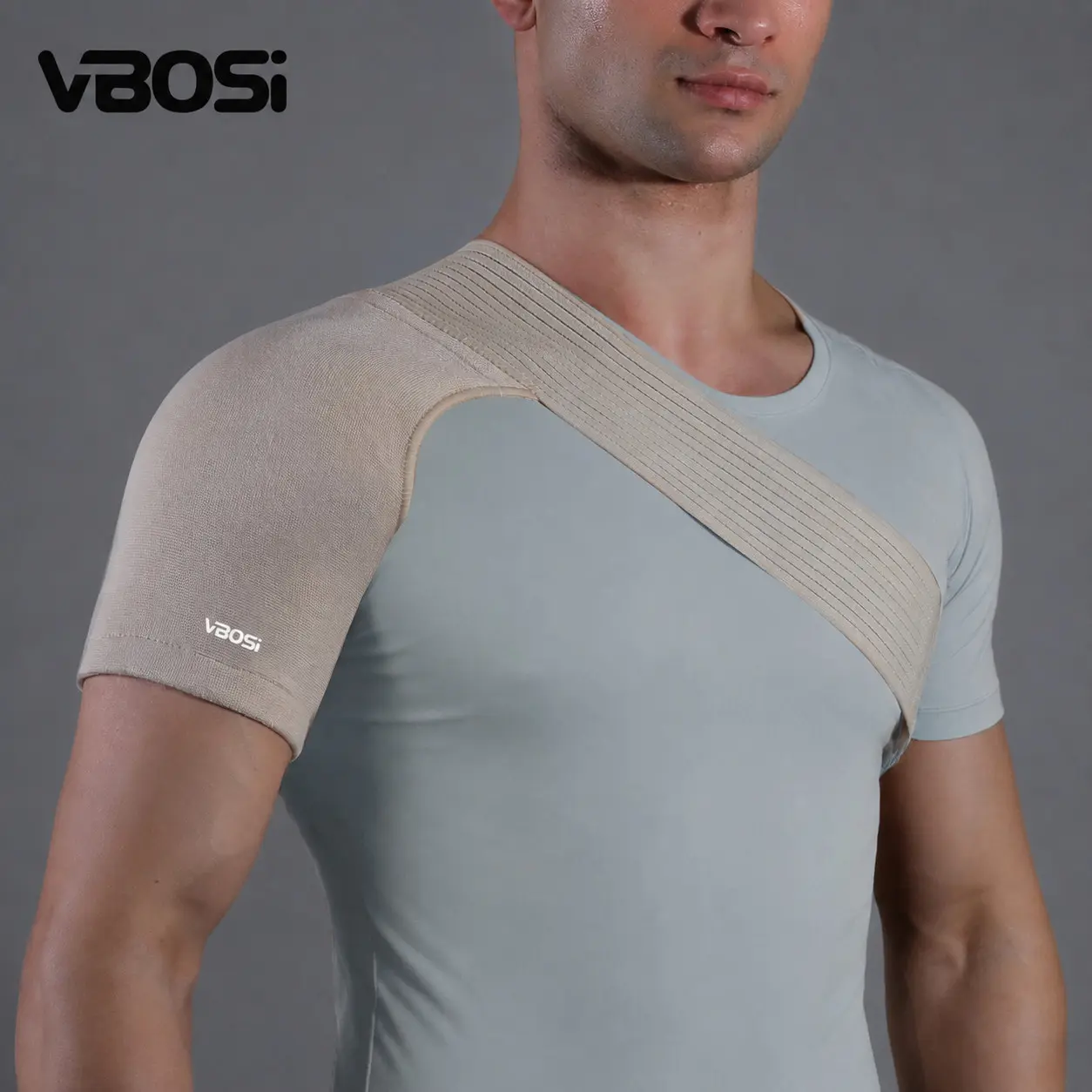 VBOSI 1 Piece Men Women Breathable Elastic Shoulder Support Rotator Cuff Brace Adjustable Fits Left and Right Arm Shoulder Reliever Arm Compression
