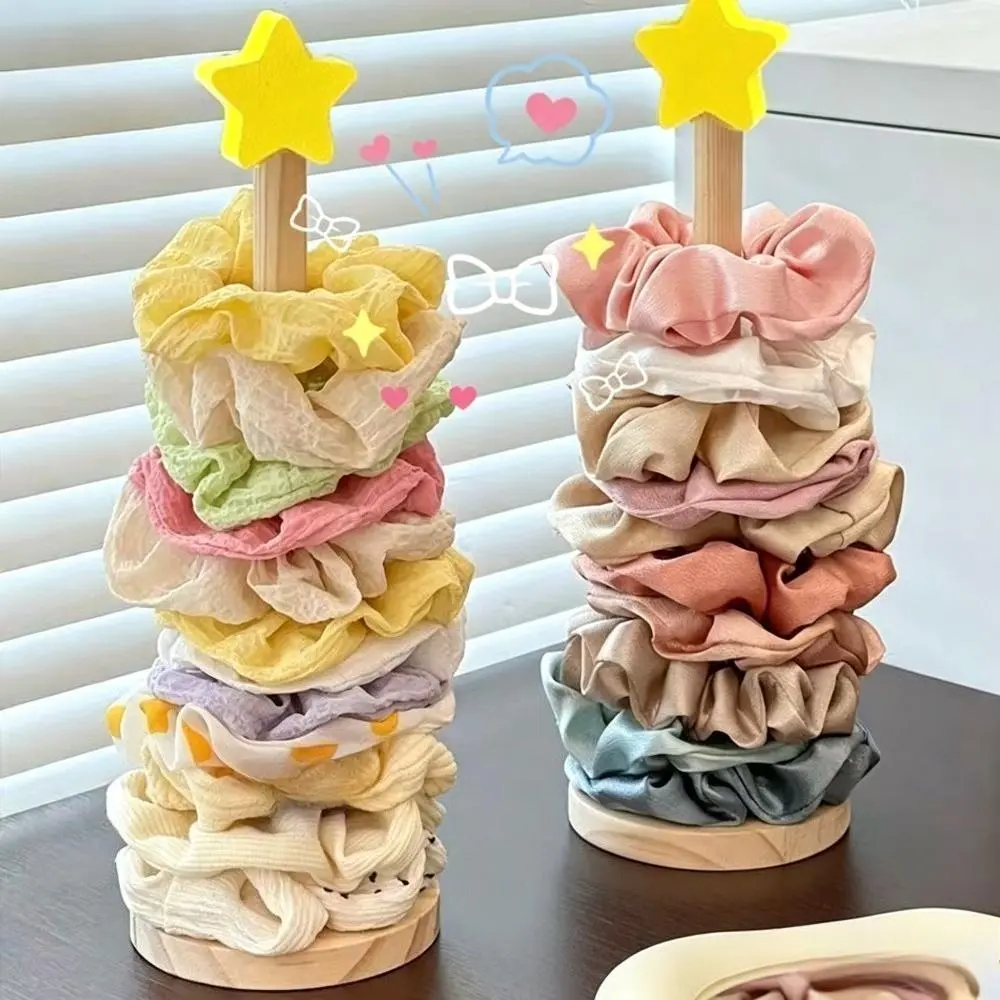 Creative Solid Wood Hair Tie Storage Holder, Multi-Purpose Display Organizer For Scrunchies, Shark Clips & All Hair Accessories
