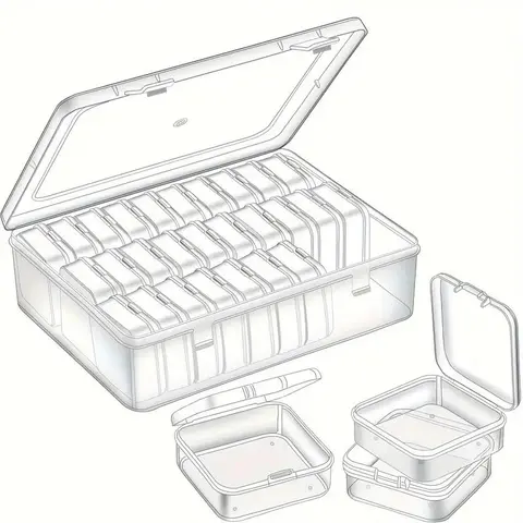 Clear Jewelry Storage Box, 1 Count Large Durable Storage Box with 30pcs Small Boxes, Home Organizer for Jewelry & Small Items