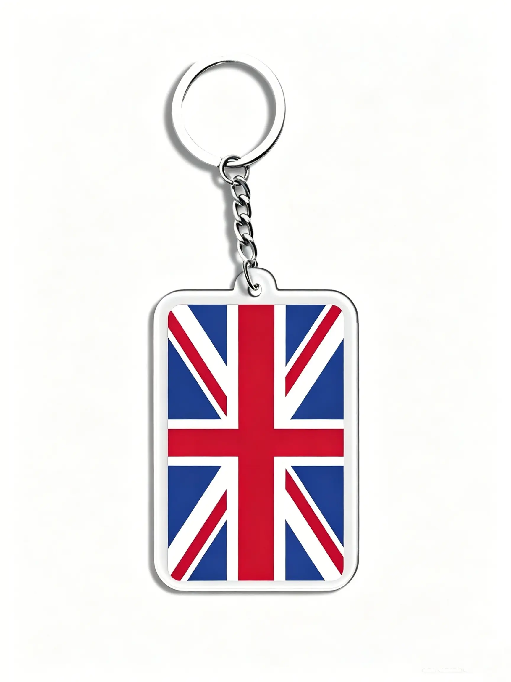 Double-Sided Acrylic Keychain, Keyring, Uk Flag Design, Perfect Gift for All Styles, Casual Chain Print, Ideal for Various Occasions