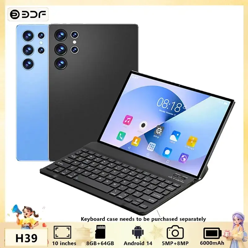 Global Version 5g 10.1 Inch Android Electronic Tablet, Android  System, 8GB+128GB Storage, 8mp & 13mp Cameras, 6000mah Battery, Dual Sim, HD Screen