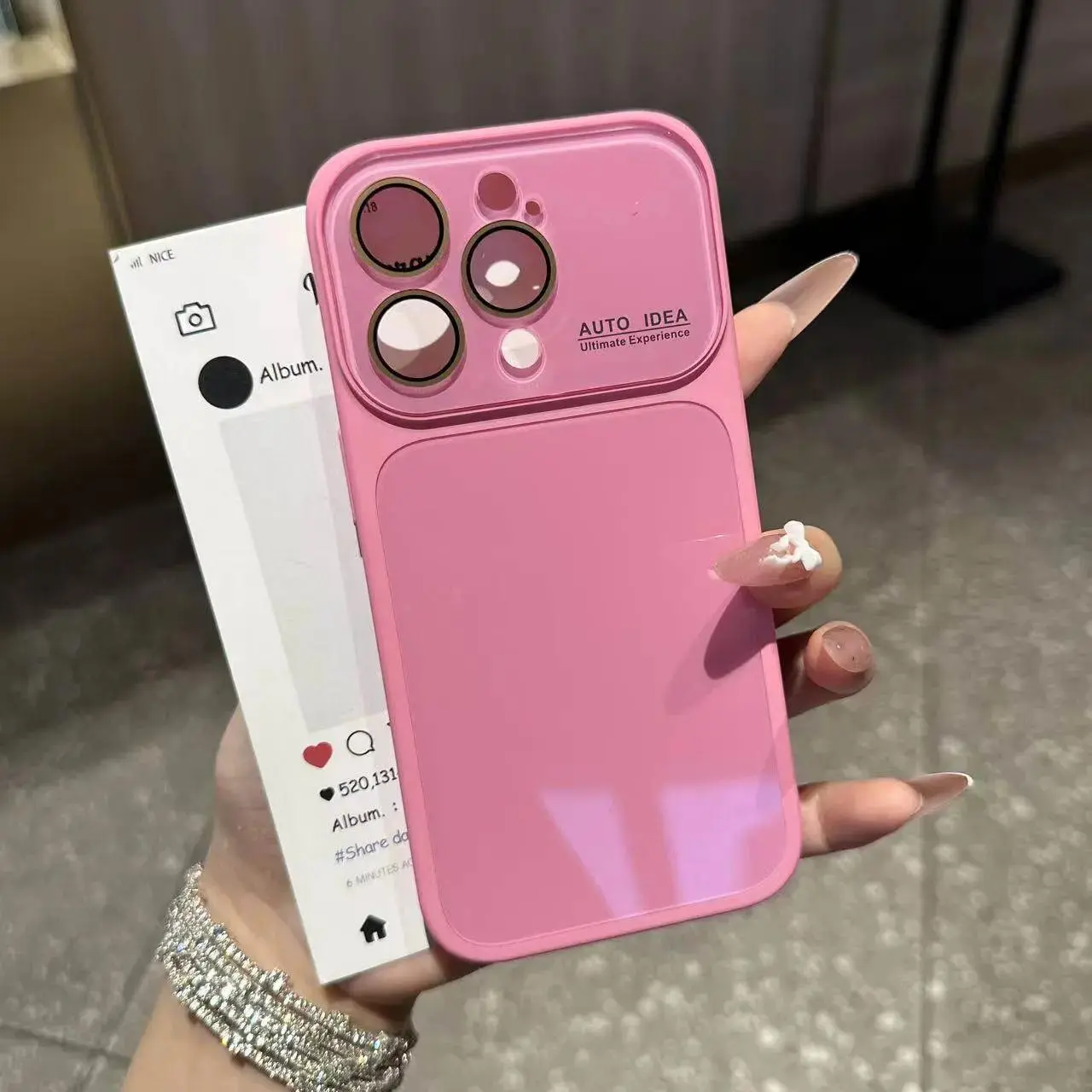 Cute Glossy Smooth Soft TPU Phone Case, Skin-Feel Soft TPU Bumper & Hard PC Back, Full Lens Protection, Cute Minimalist , Compatible with iPhone 17/16/15/14/13 Pro Max Plus Air, Tiffany Blue