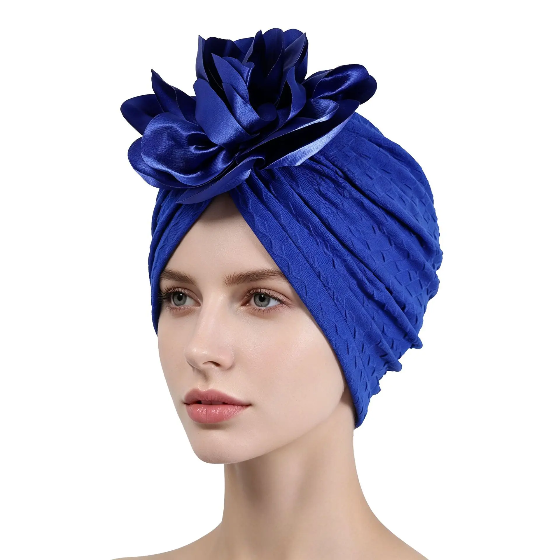 Pre-Tied Jacquard Satin Bonnet, Viral Textured Fabric Non-Slip Full Coverage Soft Stretch Headwrap, Sports Headband for Party Wear Modest Hair Cover, Pre-Tied Bonnet