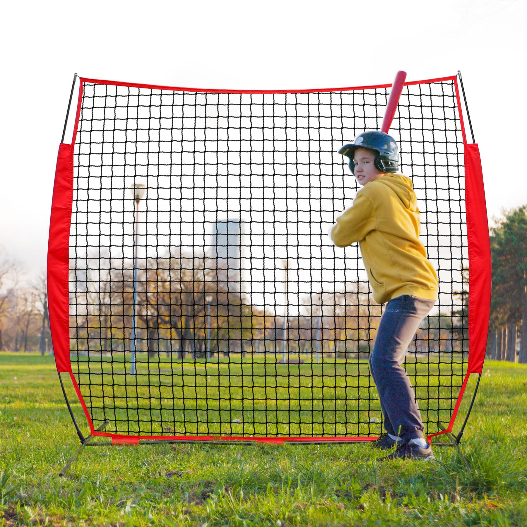 Filet Barrière Zelus 16x10 Pieds - Pratique Softball/baseball Avec Piquets