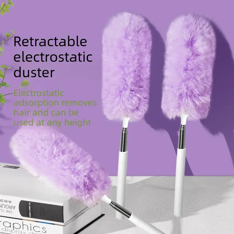 Disposable electrostatic duster, extendable, desktop dust removal and adsorption tool, in stock, folding feather duster.