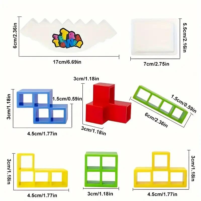 Balance Stacking Game Set, Building Block Set, Stem Building Blocks, 16/32/48 Pieces, Fun Board Game for Kids & Adults, Family Night Party Toy, Christmas Halloween Gift Idea