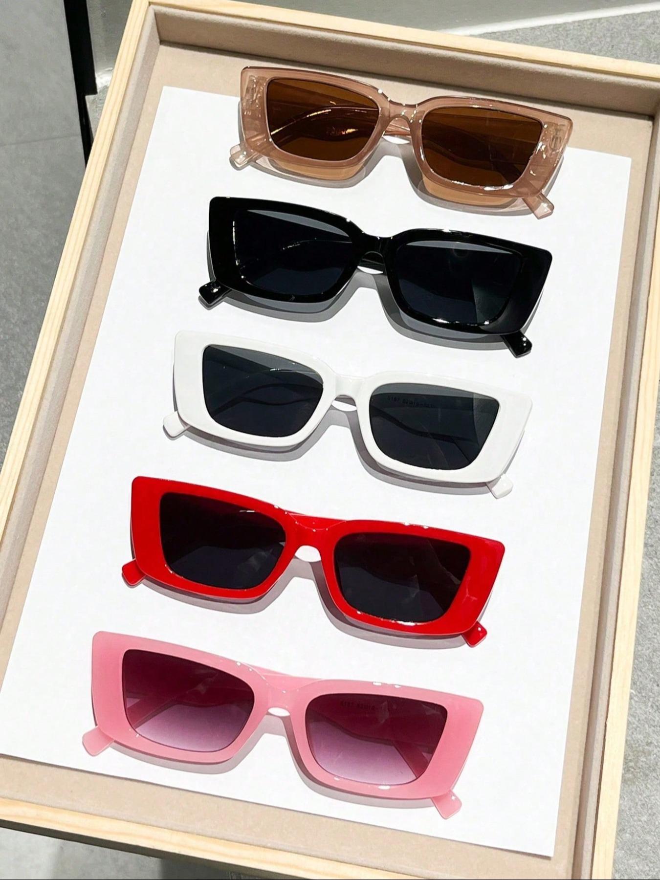 Summer Outfits 2024 Square Frame Sunglasses, New Fashion Travel Accessories for Women & Men, Lightweight and Durable for Outdoor Sun Protection Glasses for Daily Use, Trendy Beach Eyewear