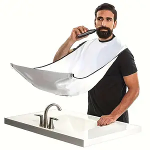 Men's Premium Leak-Proof Beard Catcher Apron - Adjustable Barber-Grade Shaving Wrap, Reusable Handy Haircare Bib with Storage, Smooth Daily Sports & Outdoor Protective Gear, Ideal Christmas Gift