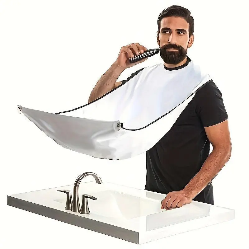 Waterproof Beard Catcher Apron for Men, Barber-Grade Leak-Proof Shaving Bib with Adjustable Strap, Handy Grooming Cape for Daily Use, Father's Day Gift