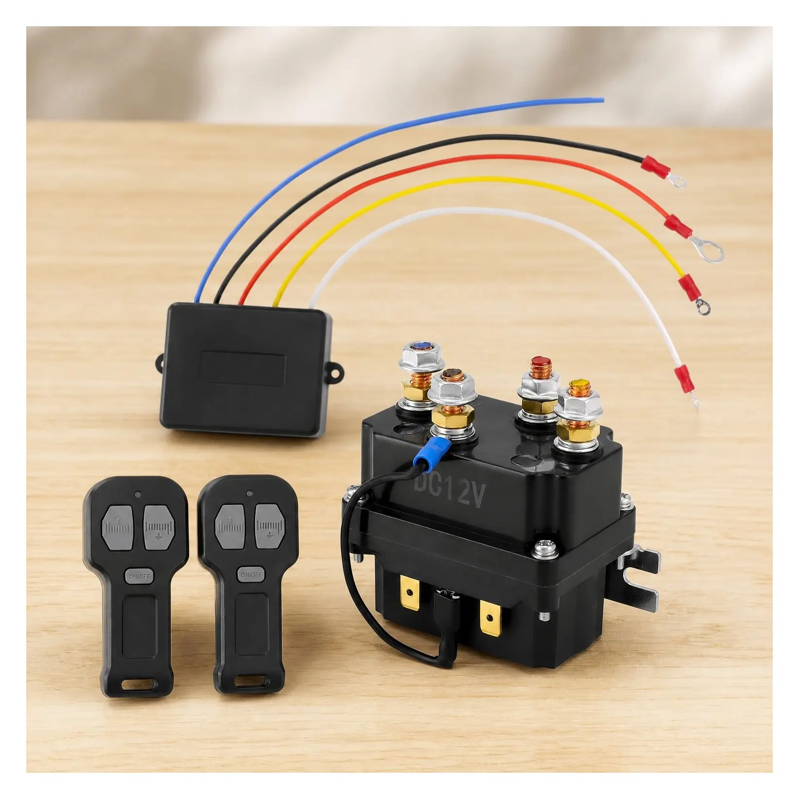 Wireless Winch Remote Control Kit, 12V 250A Winch Solenoid Relay Contactor + 12V Wireless Winch Remote for Truck ATV SUV, Compatible with 63070 62135 74900 70715Gift