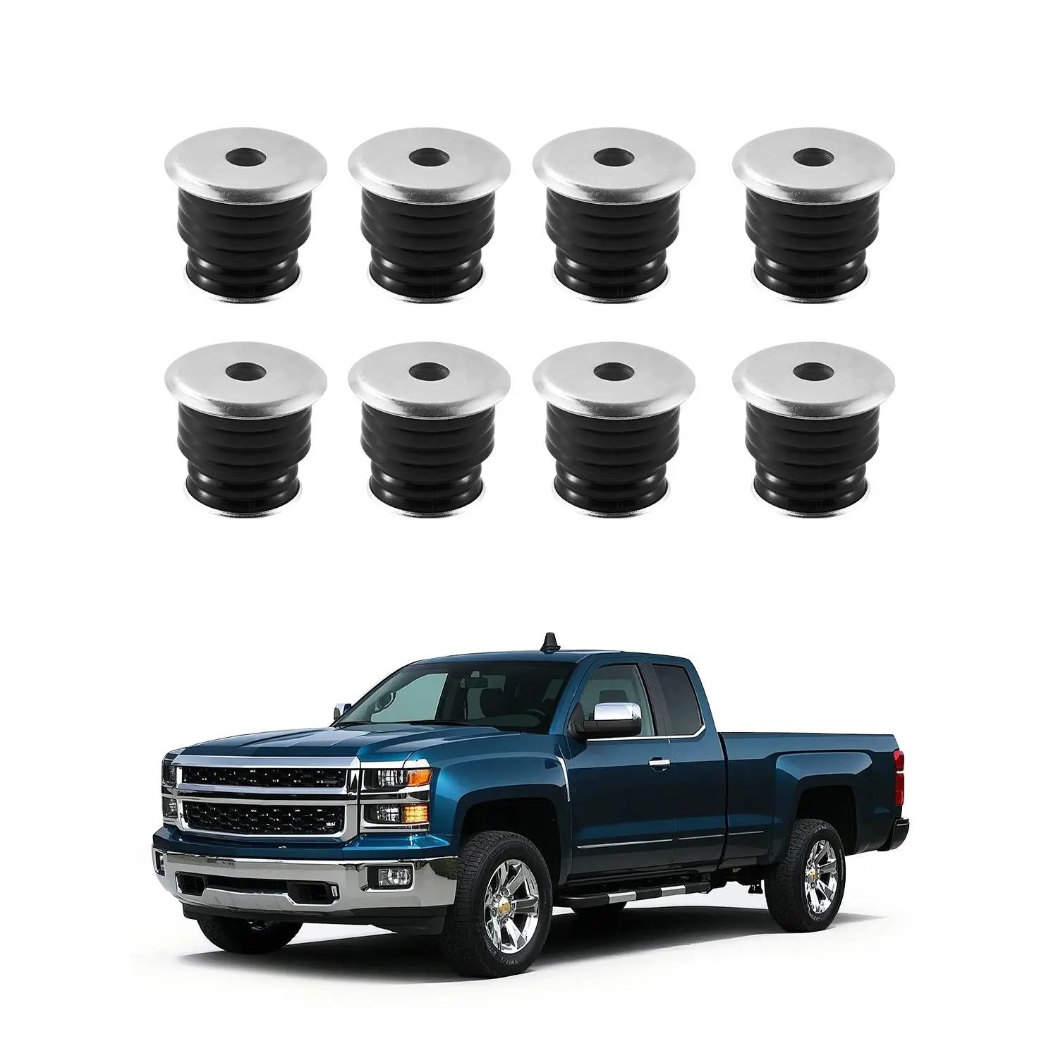 VEVOR 60 Pcs Polyurethane Body Mount Bushing Kit, Mounting Parts for 1999-2007 Ford F250 F350, Quick Replacement, Durable Components, Reduce Vibration, Shock Absorption, Enhance Control, Black