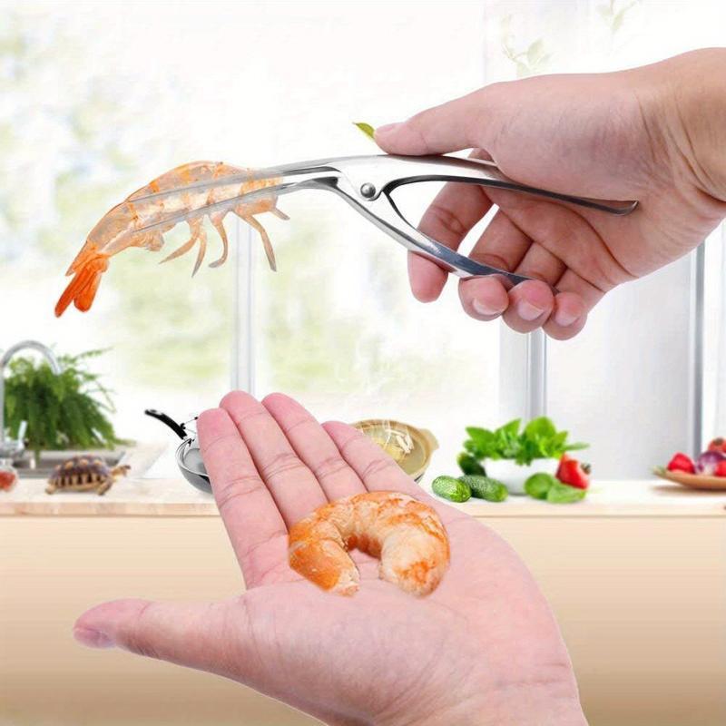 A New Stainless Steel Shrimp Peeling Tool, a Professional Device for Cleaning Shrimp And Removing Intestines, a High-End Seafood Shelling Cleaner, Creative Kitchen Tweezers, Suitable for Lobsters And Crabs, a Lobster Intestine Remover
