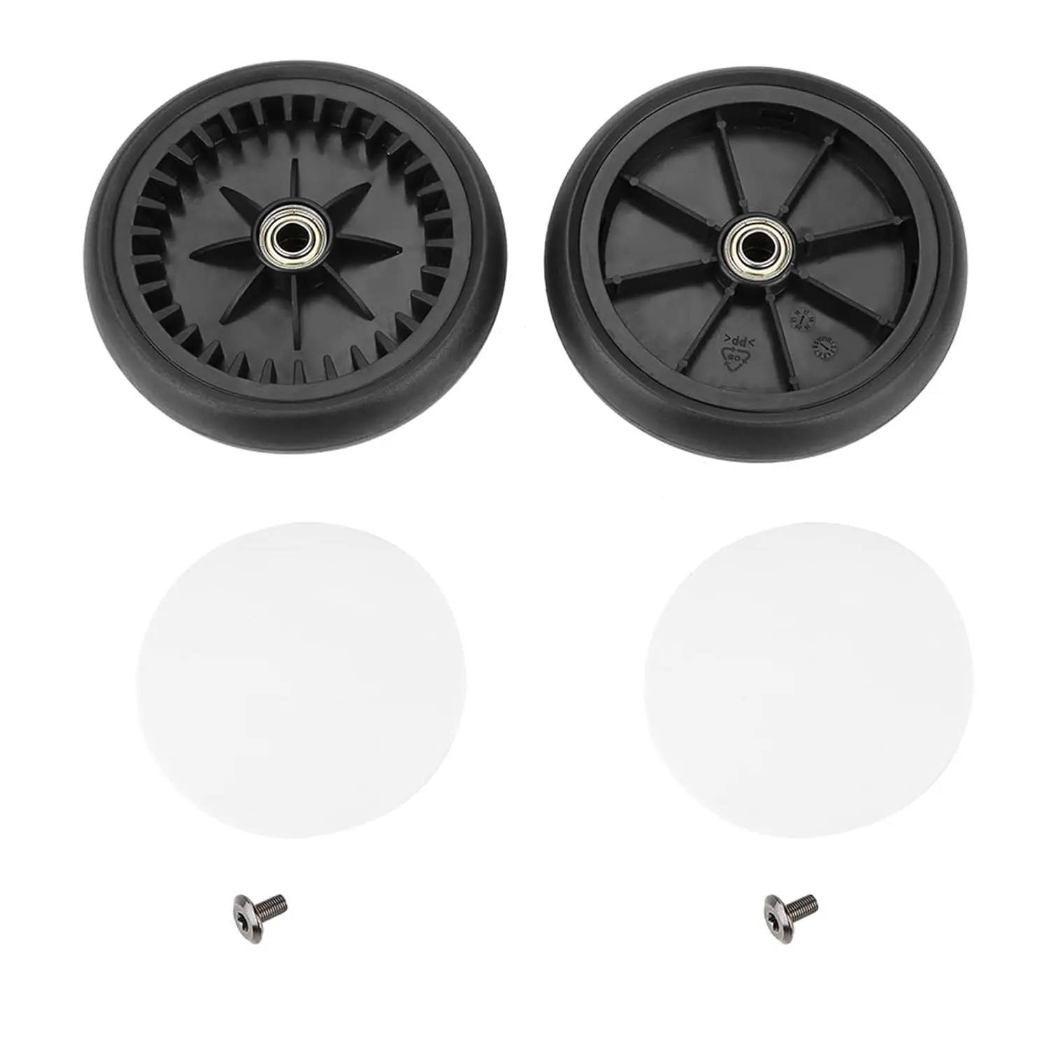 Yoyo Wheels Baby Stroller Rubber Wheels Accessories, A Pair of Front Replacement Caster Wheels with Tools for Kids Carriage Jogger Premier