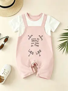 Come on, Dad! You can make it! Printed baby carrier romper, a handsome and cute casual outfit suitable for daily crawling and outdoor activities. Unisex newborn romper apparel, the perfect gift for infants and young children.