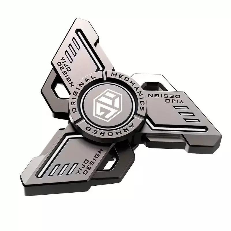 Fidget Spinner with Light, Stress Relief Rotating Toy, Laser Light Activated Luminous Fidget Toy, Metallic Finger Rotating Toys for Adults